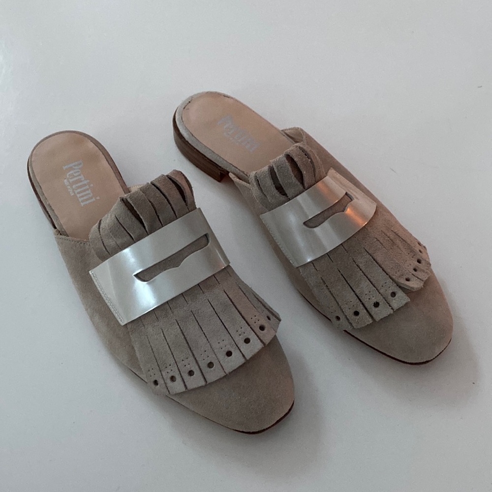 Pertini suede slide loafers NWOT